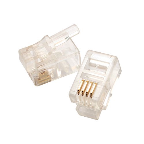Eclipse 744-FA03 Modular Plug 4P4C, Flat Cable, Stranded Wire, Gold Flash 1000pk