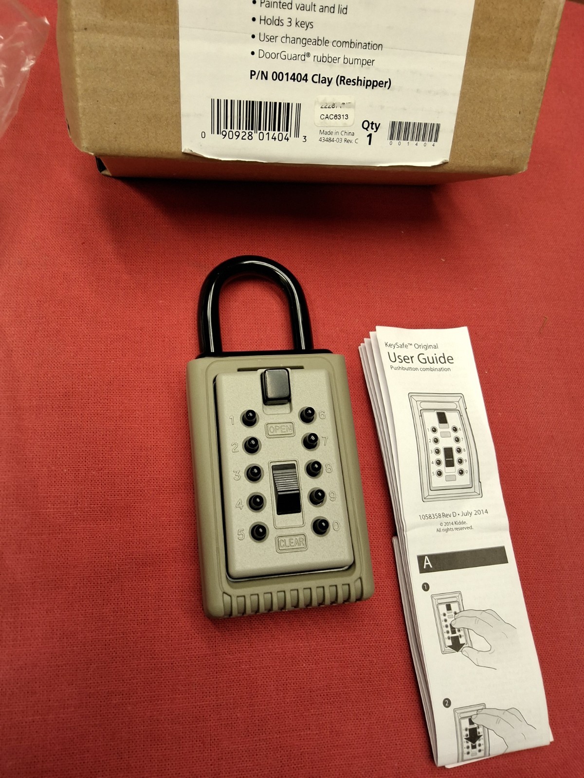 Kidde Access Point Key Safe,3 Key Portable Push Button,001404