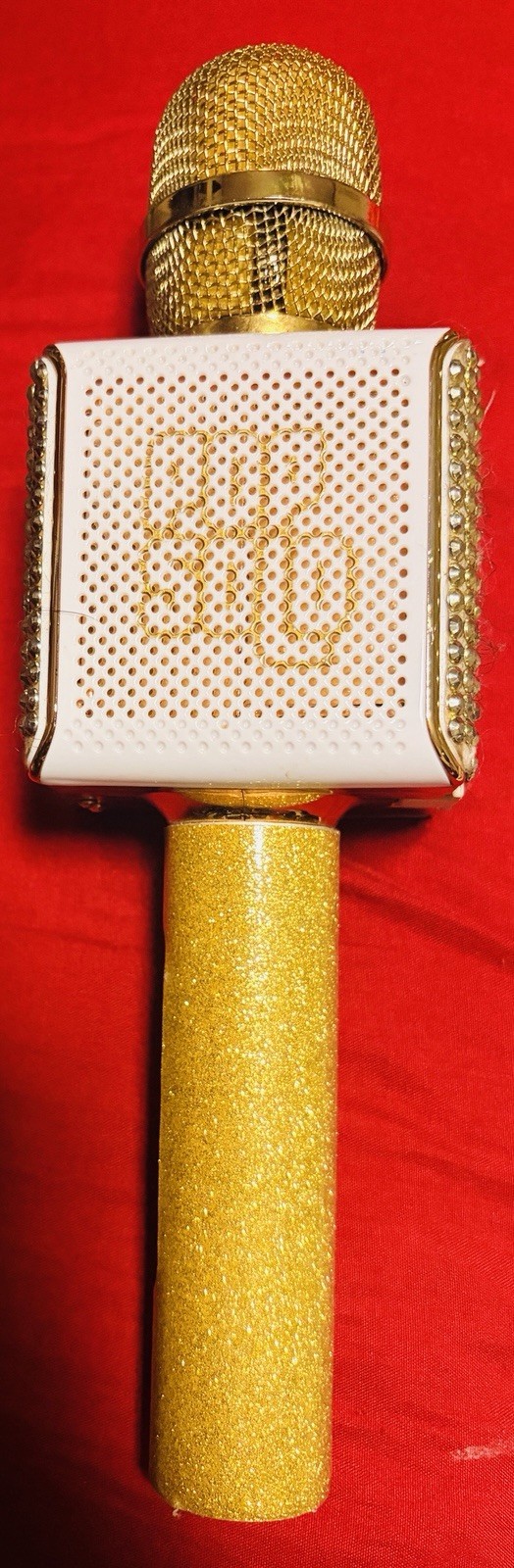 Pop Solo Gold Wireless Karaoke Microphone USB Echo Volume Controls Handheld