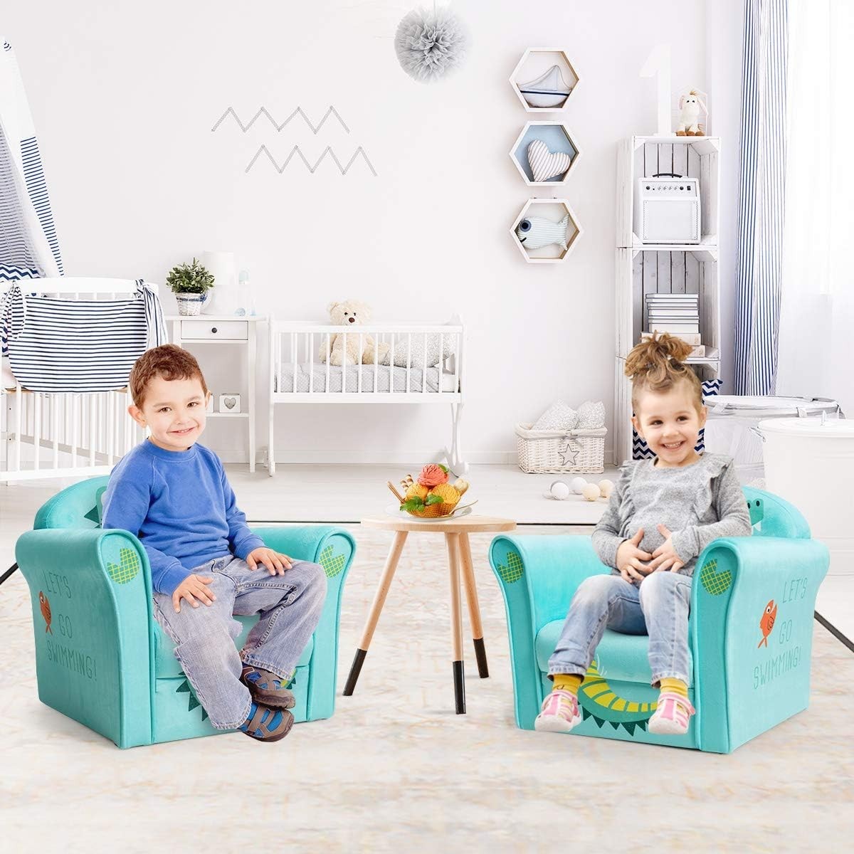 Kids Couch Children's Sofa Armrest Chair Toddler Furniture 15x20x17 Crocodile