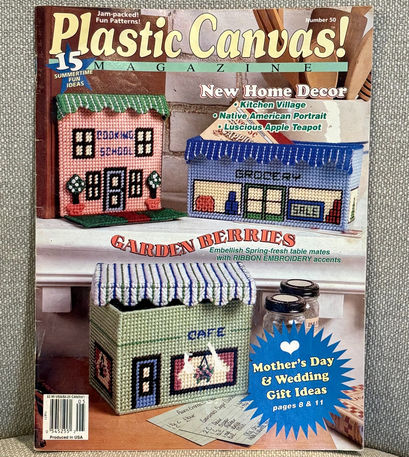 Plastic Canvas Magazine - Number 50 - Recipe Box Teapot Tissue Box Rabbit Cat