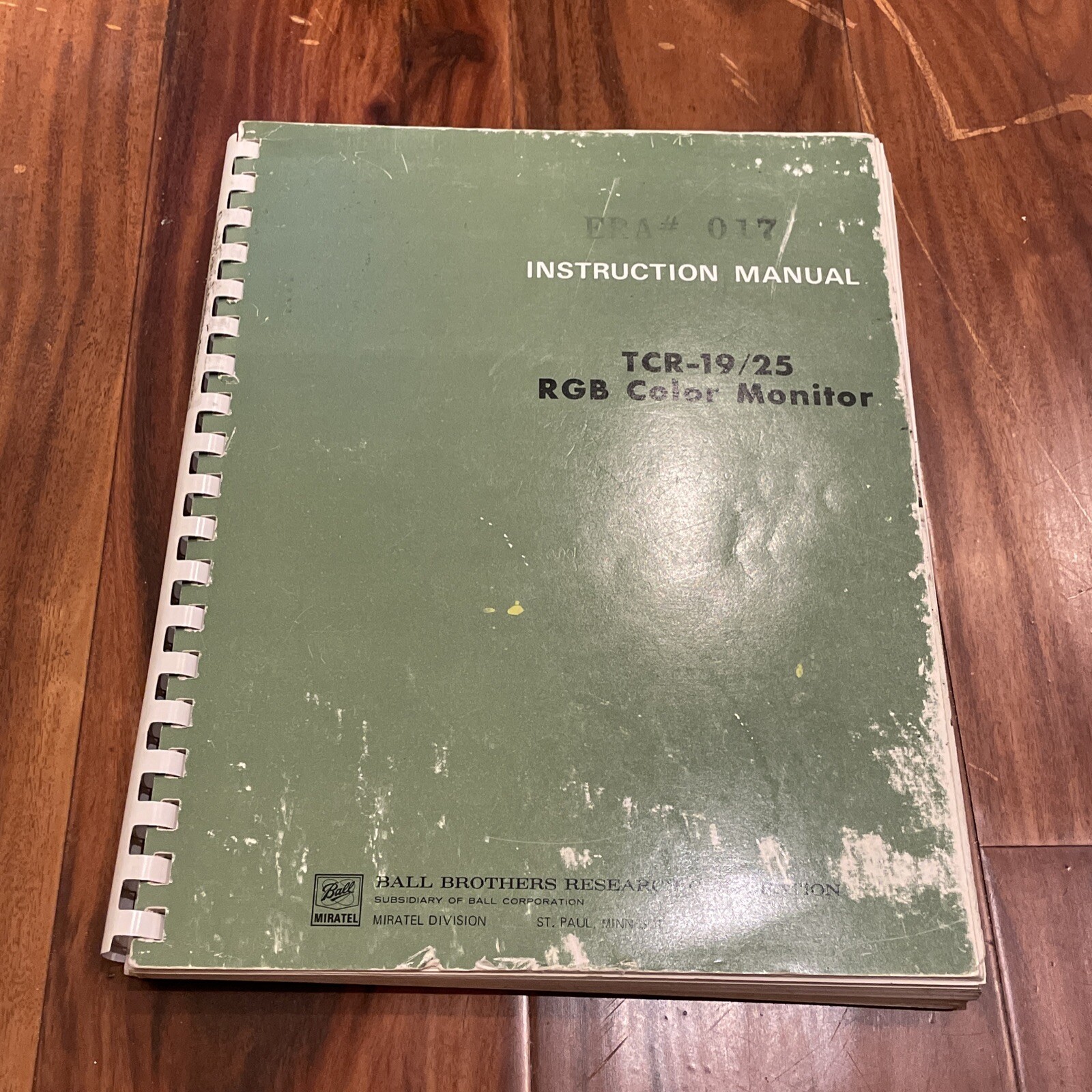 Ball Miratel TCR-19/25 RGB Color Monitor Instruction Manual IM1010 July 1972