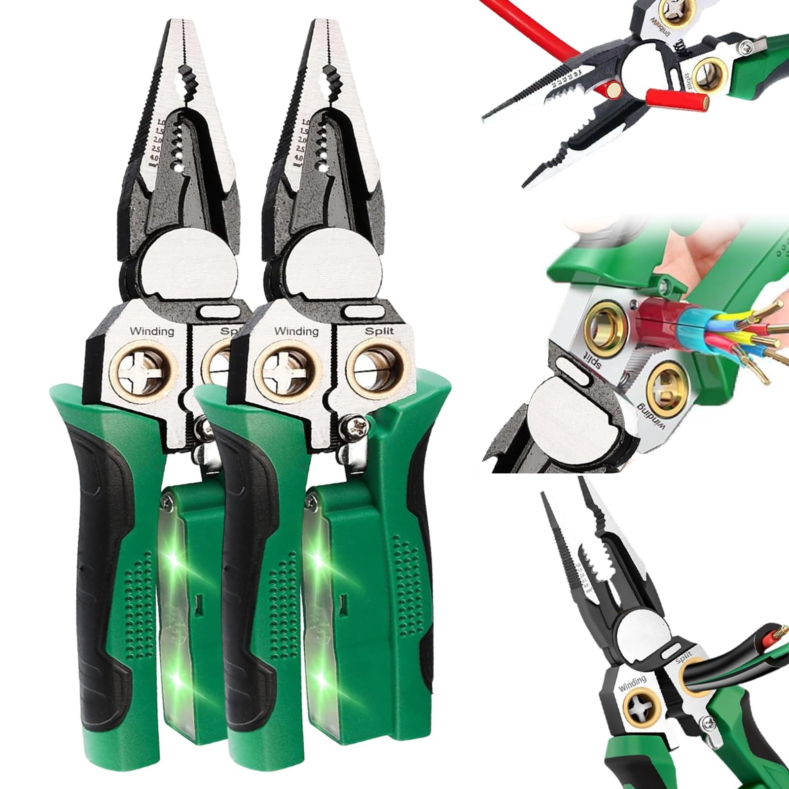 2026 New 8 in 1 Wire Stripper with Voltage Tester, 2 PCS Multifunctional Heav...