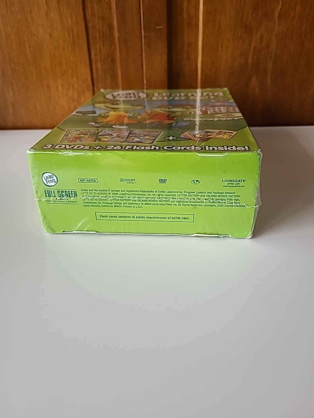 NIB, Leap Frog Learning 3 DVDs + flash Cards Ages 2-6
