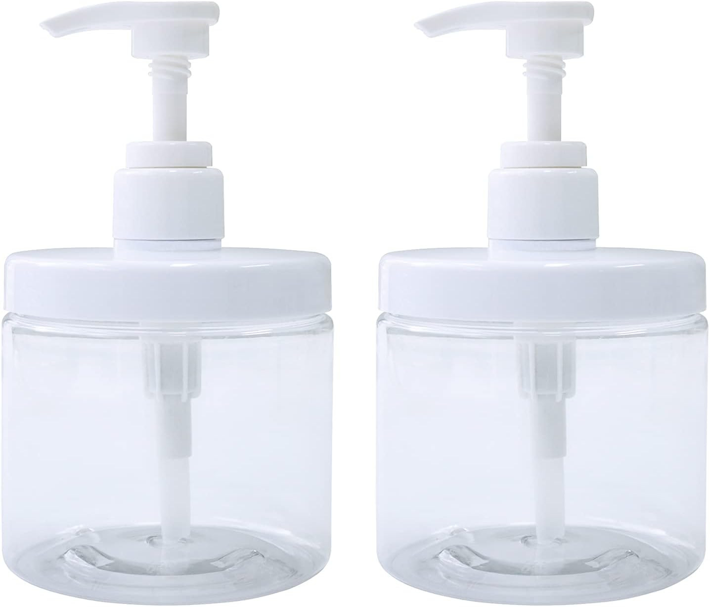 Cosywell Pump Bottle Dispenser Plastic Refillable Bottles Wide Mouth Jar Style E