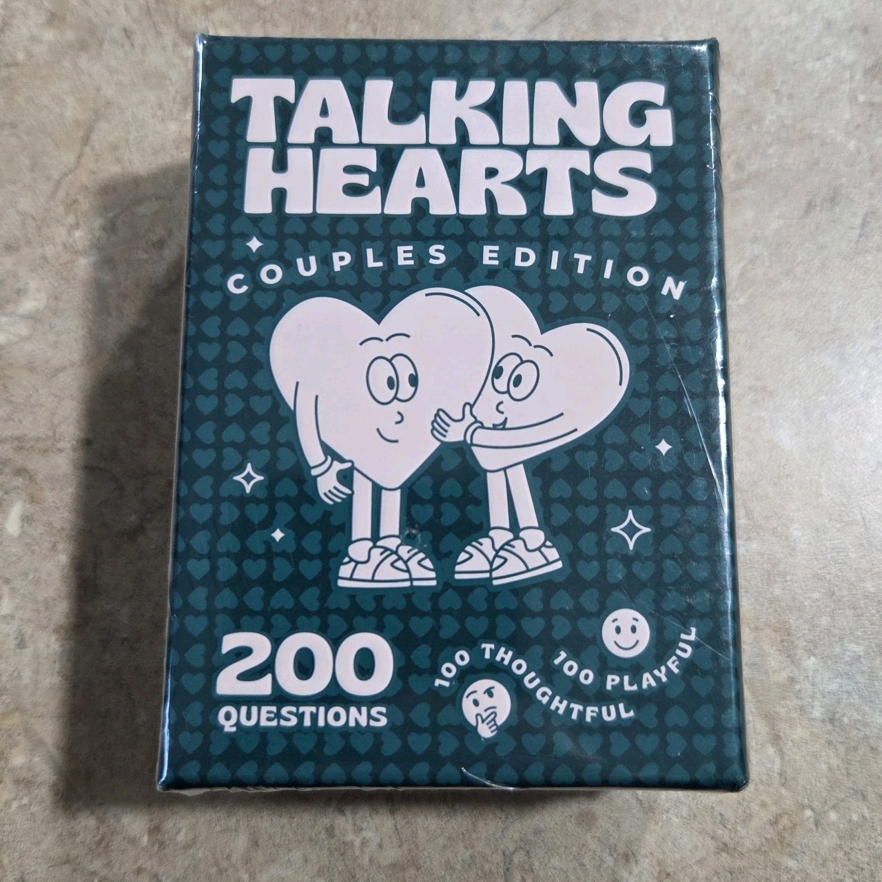 Talking Hearts Couples Edition Card Game, Teal - 200 Questions