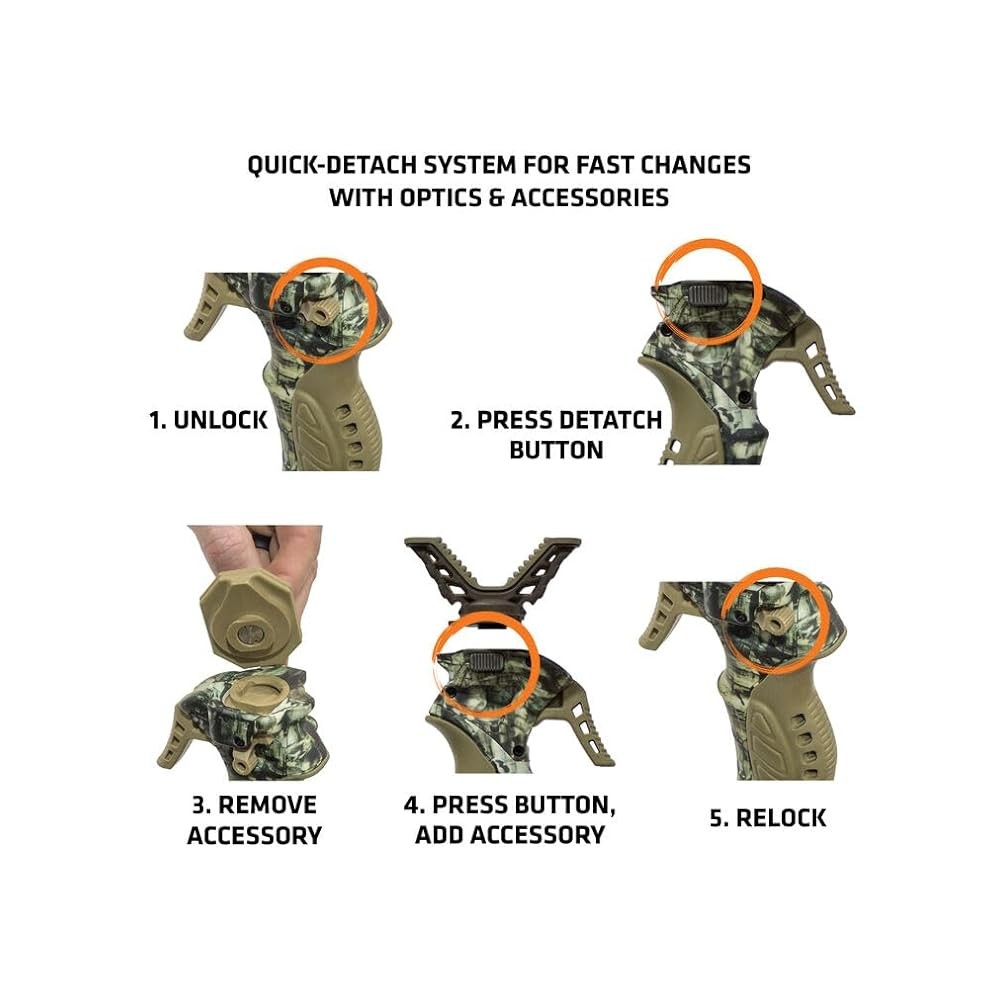 Adjustable Hunting Shooting Stick - Quick-Detach Yoke, Lightweight, Durable