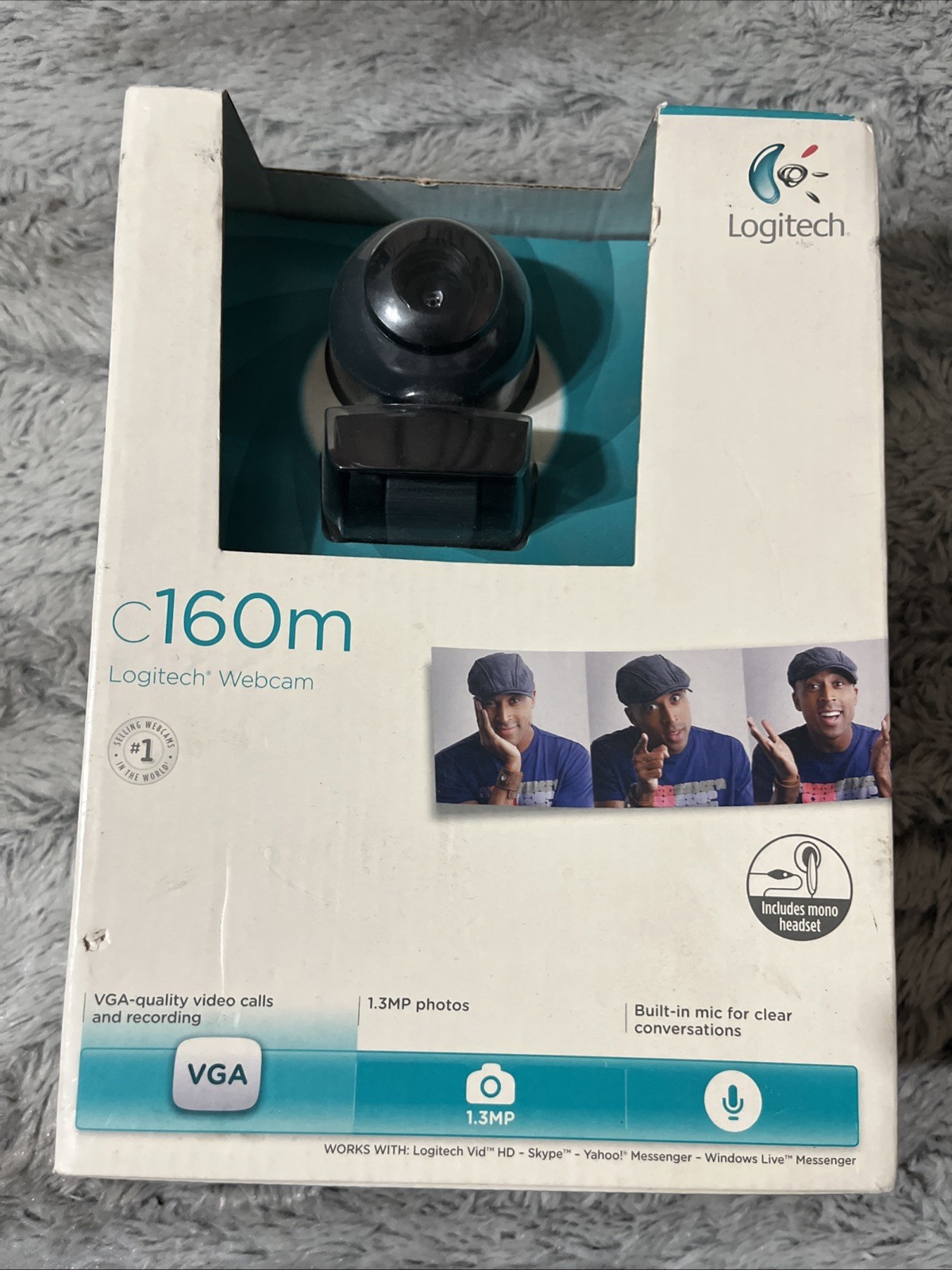 Logitech  160m Webcam Include Mono Headset VGA Quality Built In Mic
