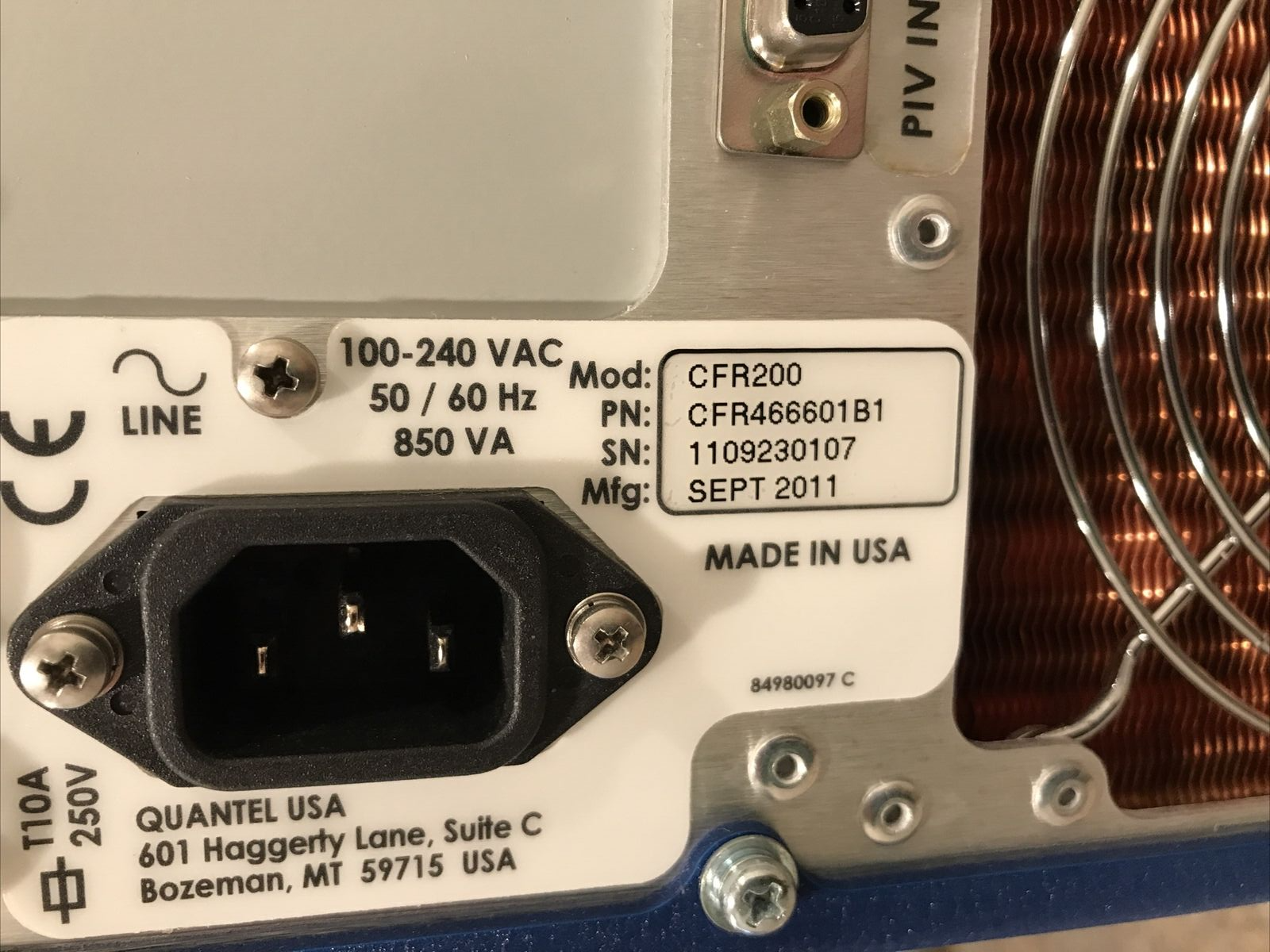 QUANTEL CFR200 PULSED LASER POWER SUPPLY