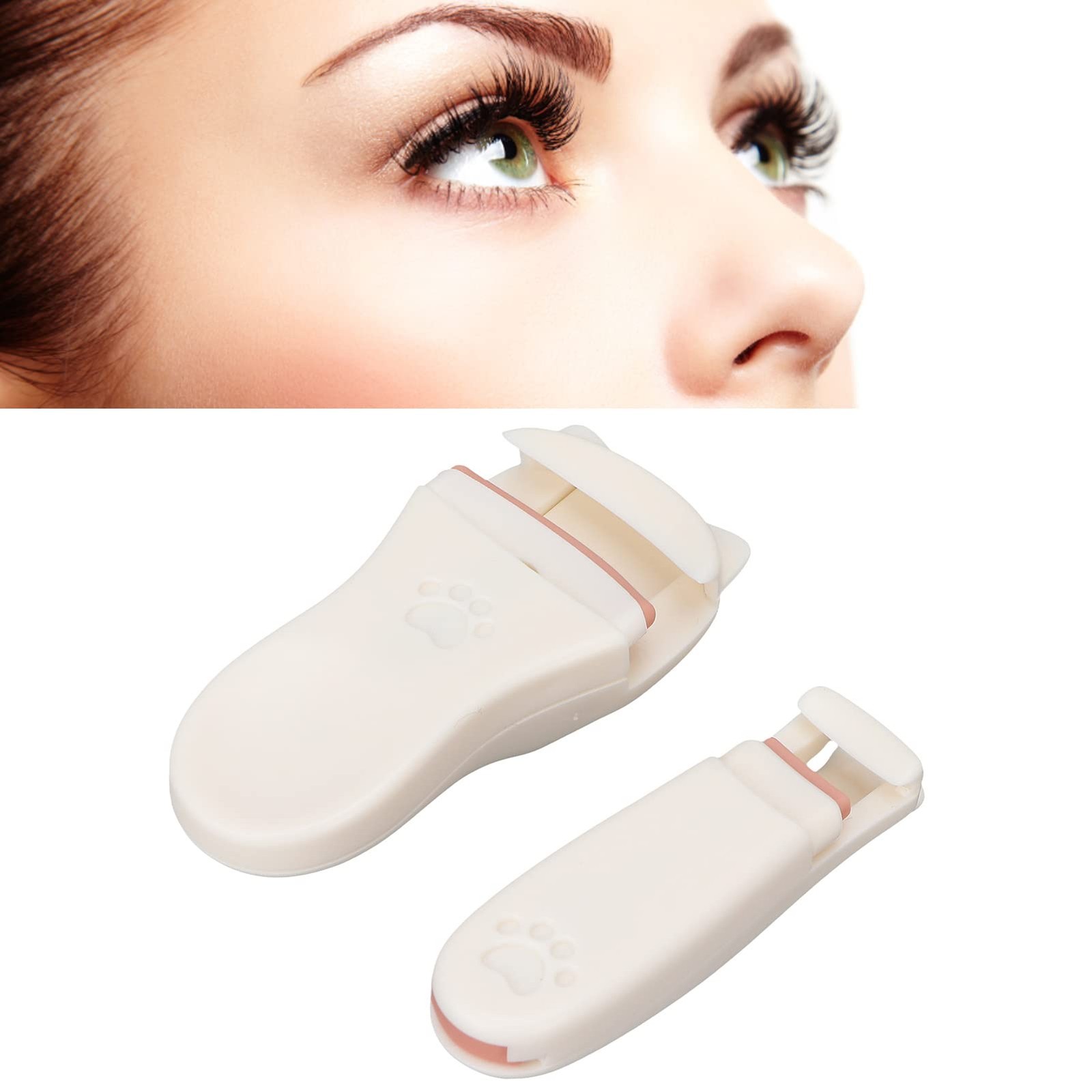 2 PCS Mini Eyelash Curler, Cat Paw Shape Durable Comb, Portable for Travel, W...