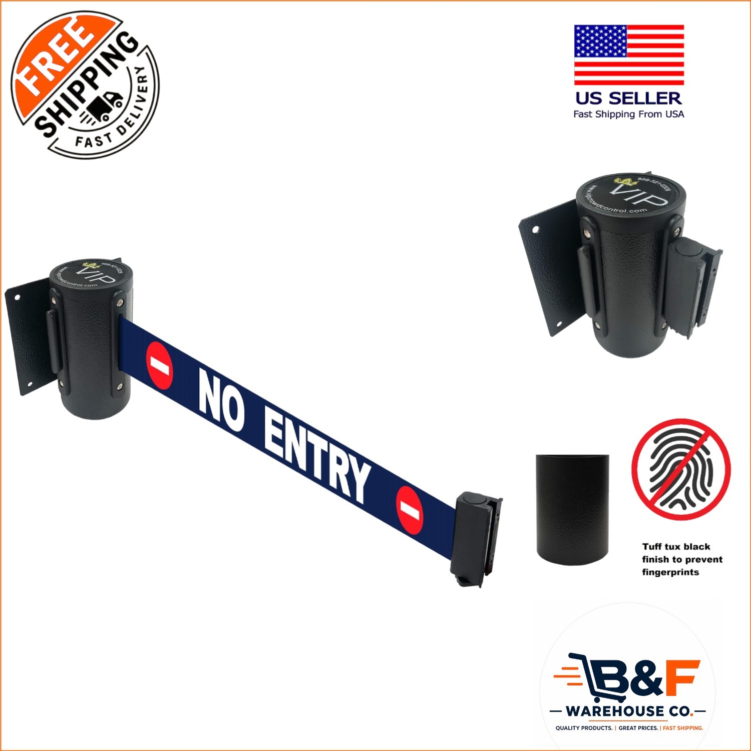 96" Tuff Tex Retractable Safety Barrier with Locking Belts for Ultimate Control