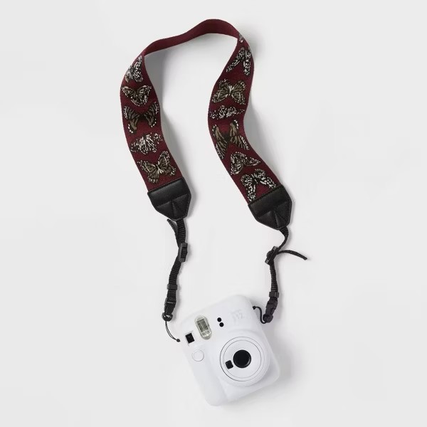 heyday Camera Strap – Dark Purple Butterfly Pattern – Adjustable – New