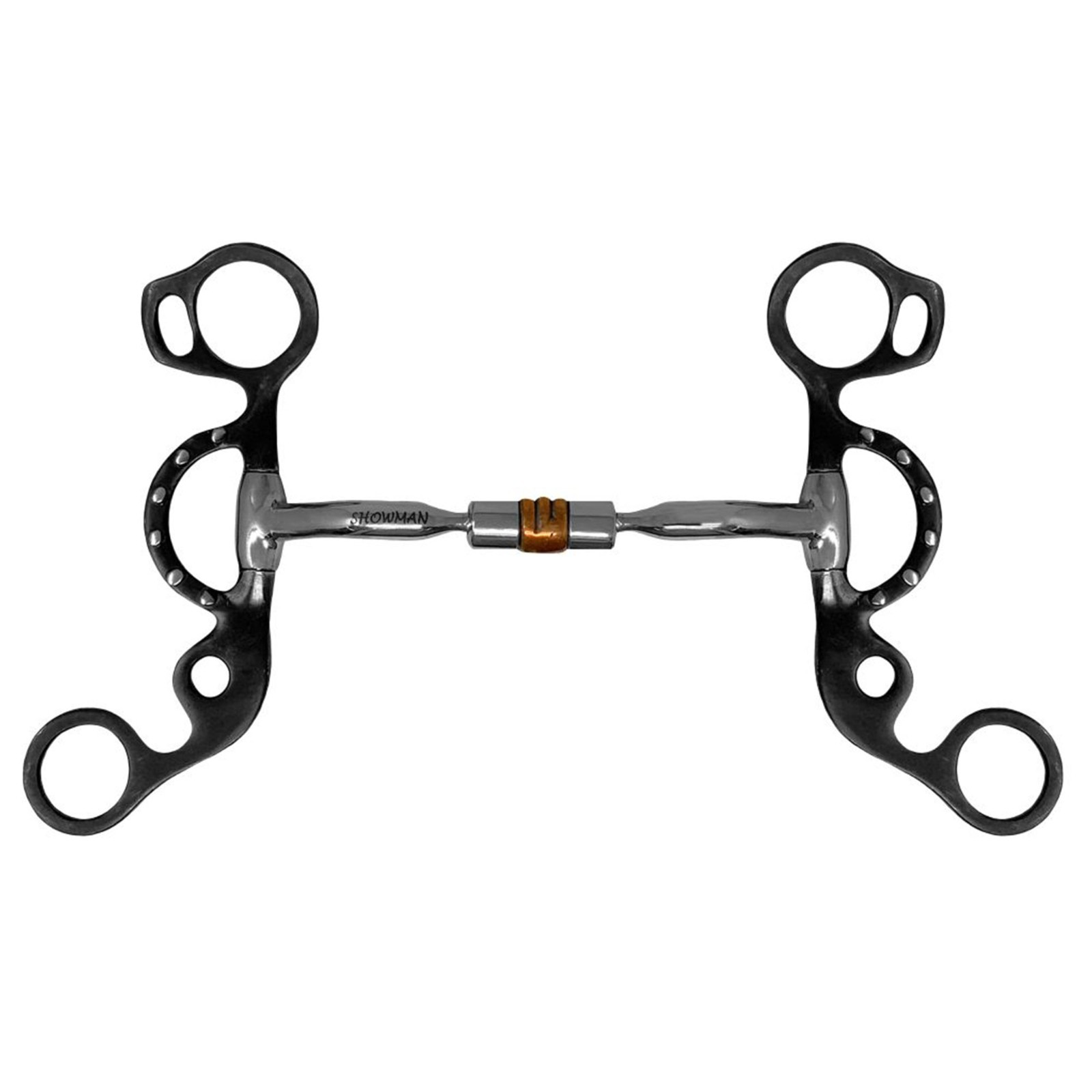 5" Showman Stainless Steel Comfort Jointed Copper Roller Short Shank Snaffle Bit