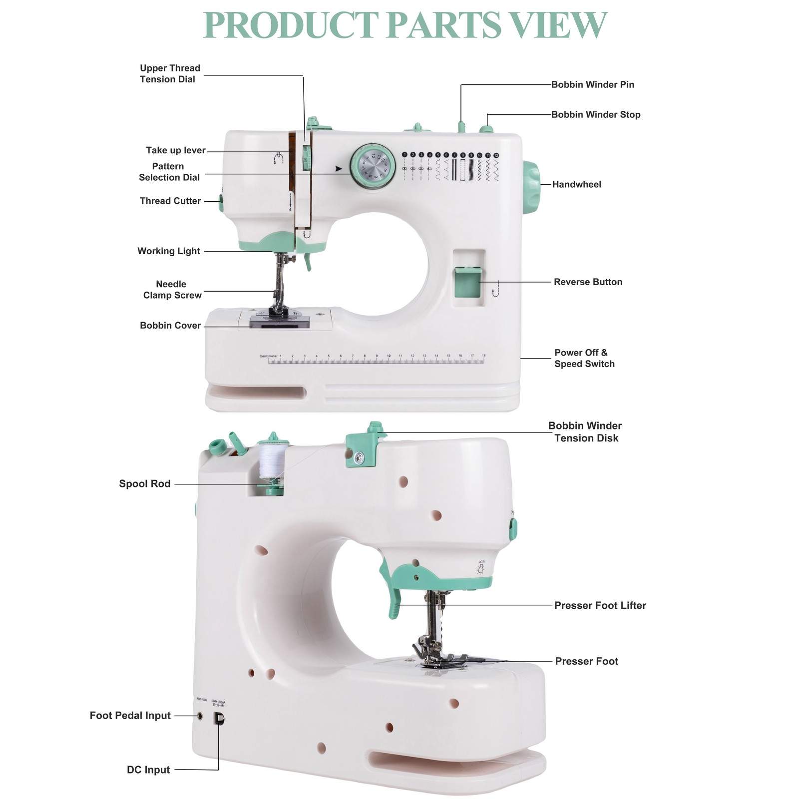 Portable Electric Sewing Machine Crafting Mending Machine 12 Built-In Stitches U