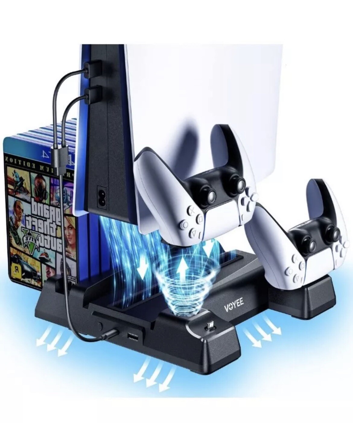 PS5 Stand, VOYEE PS5 Accessories System multifunctional cooling stand sealed