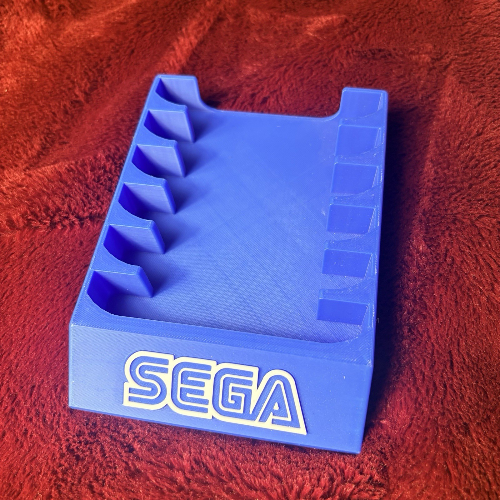 Sega Game Disc Storage Organizer Holder Rack 3D Printed Display Stand Blue
