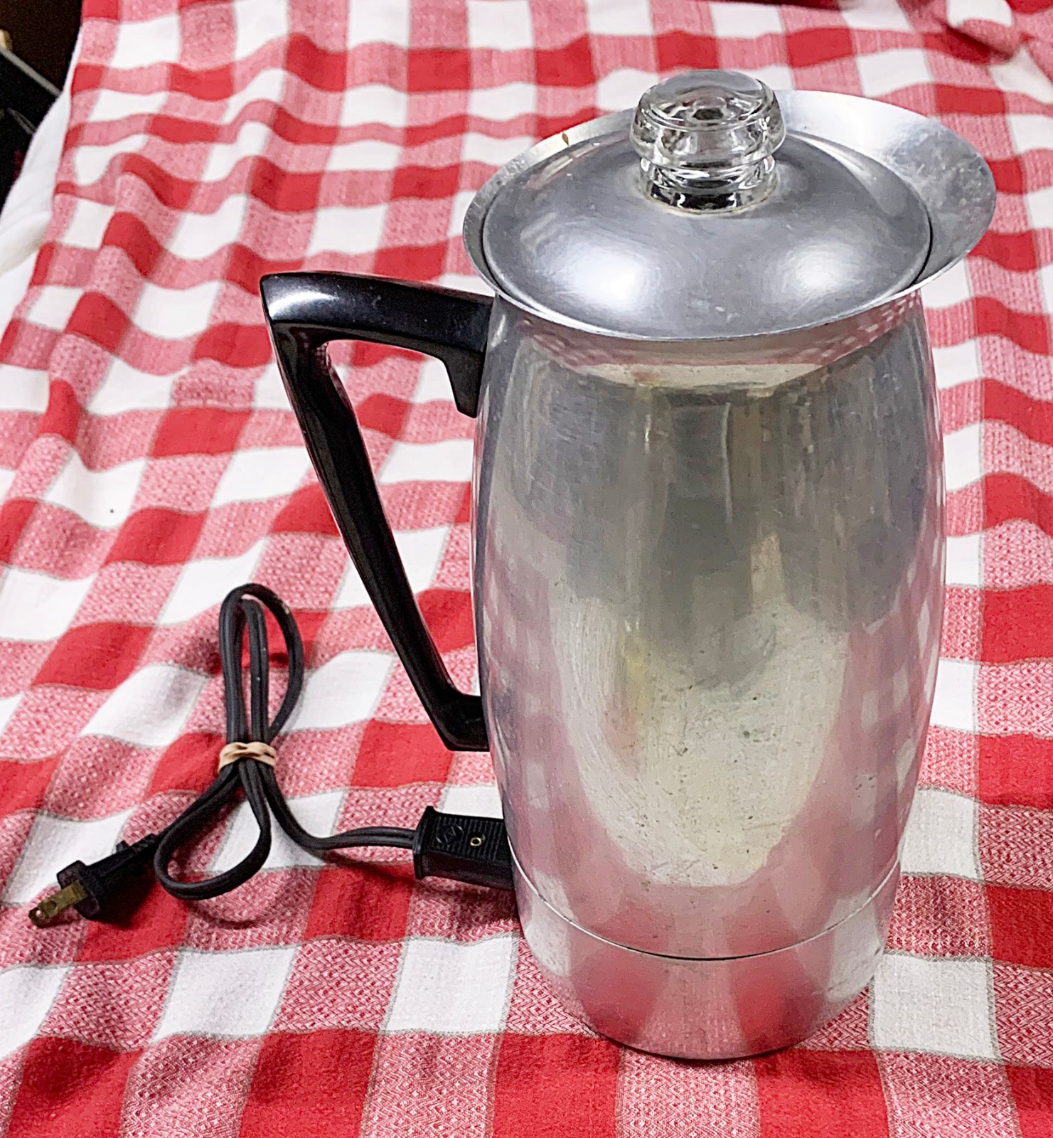 VTG MIRRO MATIC 10 CUP ELECTRIC COFFEE PERCOLATOR M-0110-58 COMPLETE WORKS USA