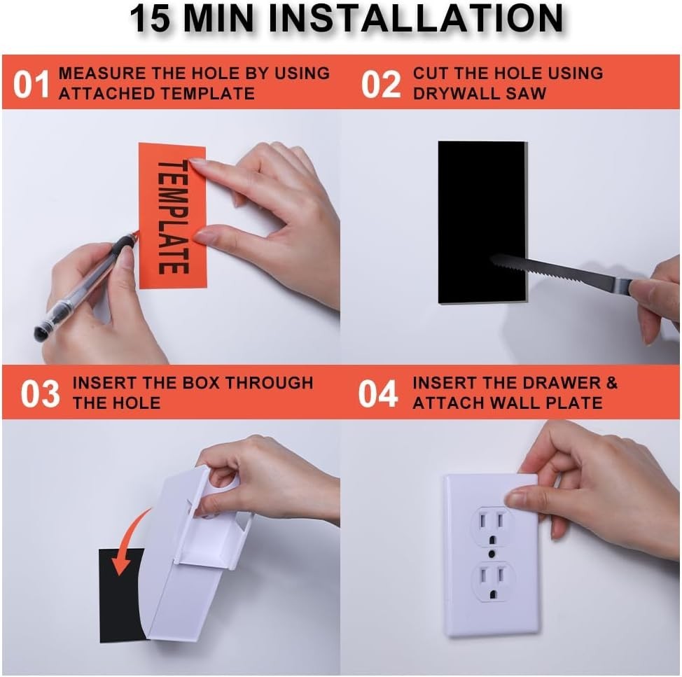 Portable Wall Socket Diversion Safe – Key Lock for Secure Storage of Valuables