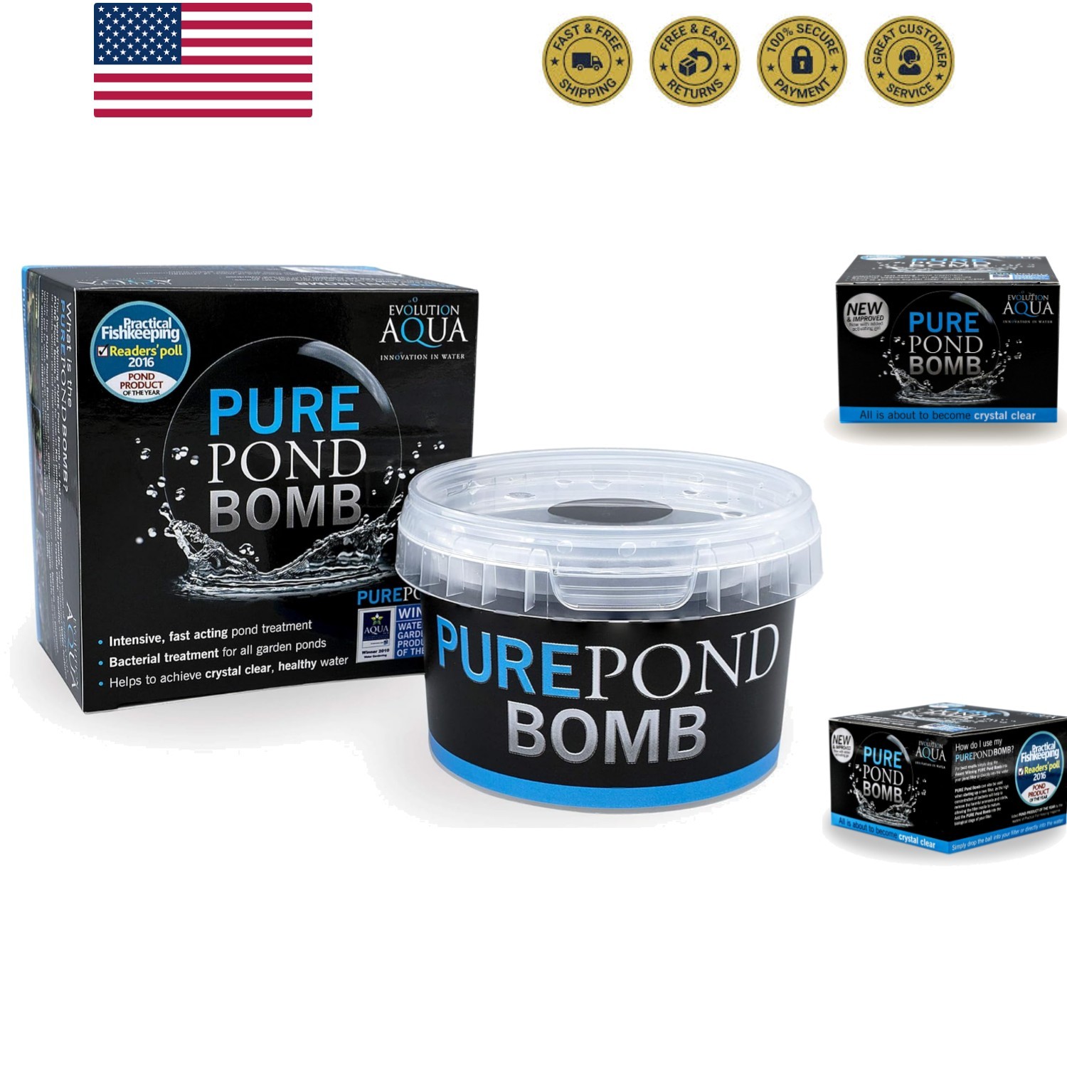 Pure Pond Bomb – for Crystal Clear Healthy Water, Treats up to 20,000 litres