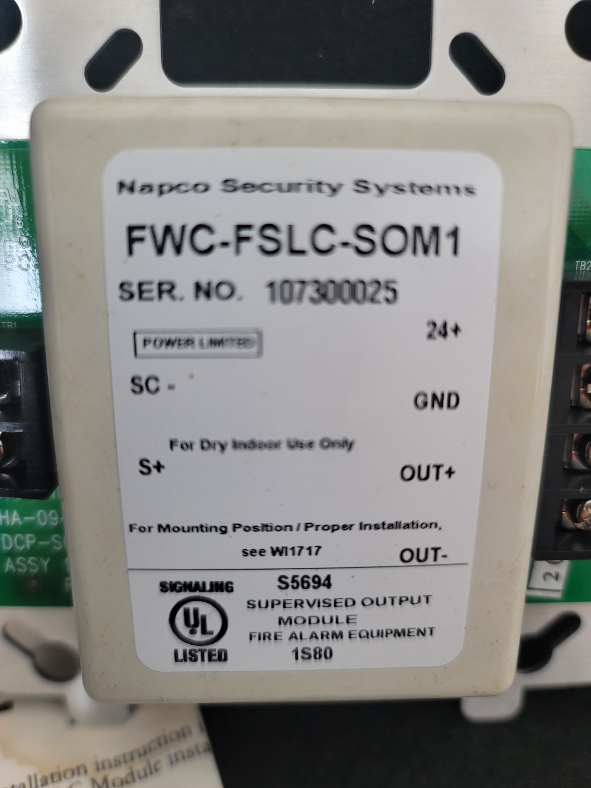 Napco FWC-FSLC-SOM1 Supervised Output Module