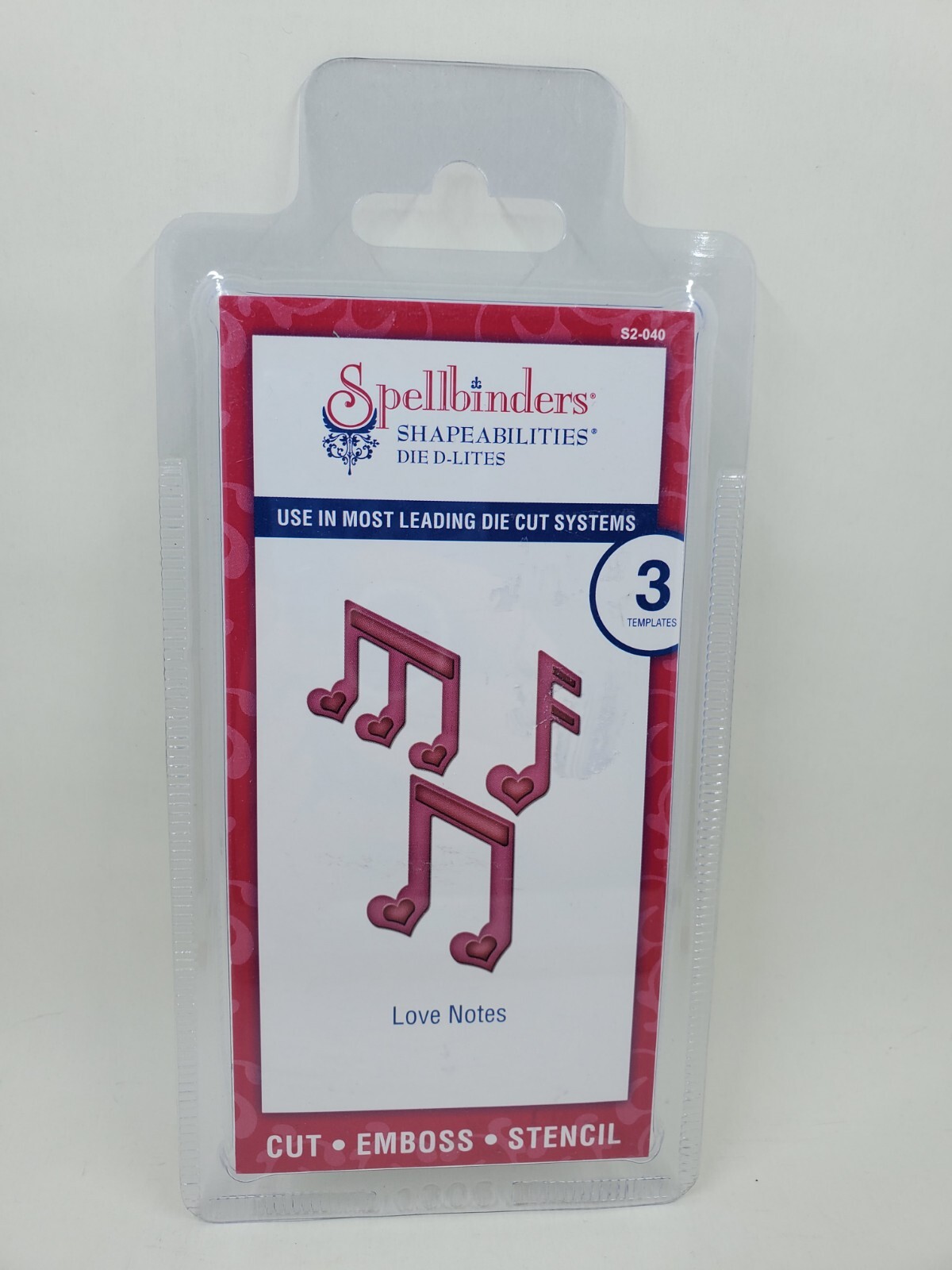 SP1 Spellbinders Love Notes Music Hearts 3pc Metal Die Set New
