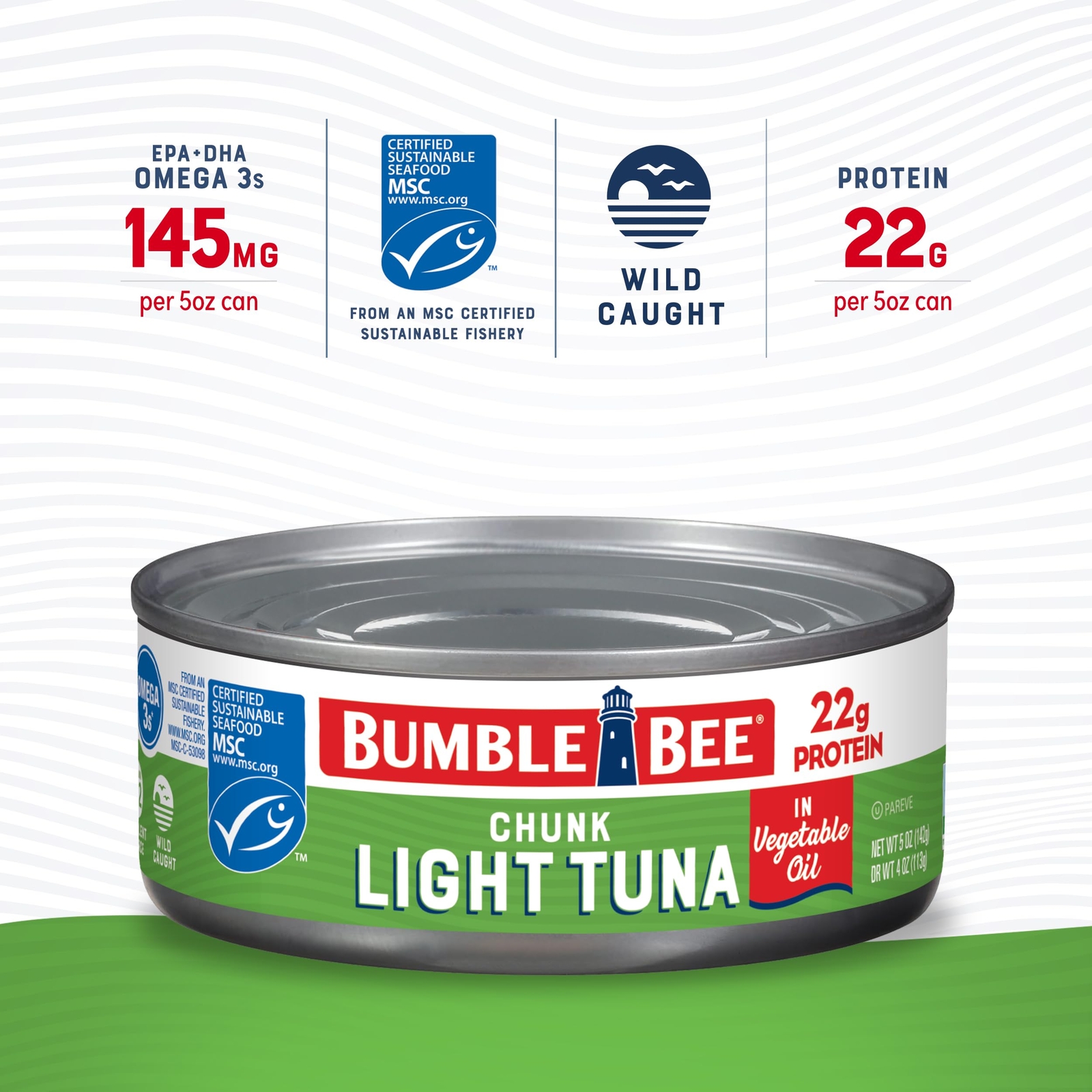 Bumble Bee Chunk Light Tuna in Oil 5 oz Cans Pack of 24 - Wild Caught Tuna