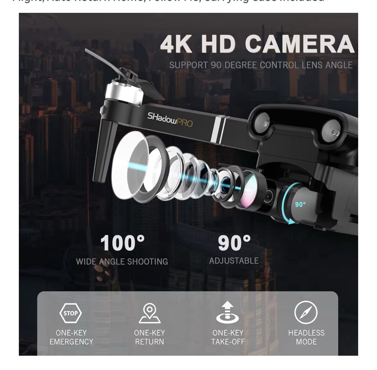 CCE Sparrow2 GPS Drones with EIS Camera 4K, 2-Axis Gimbal Foldable Brushless