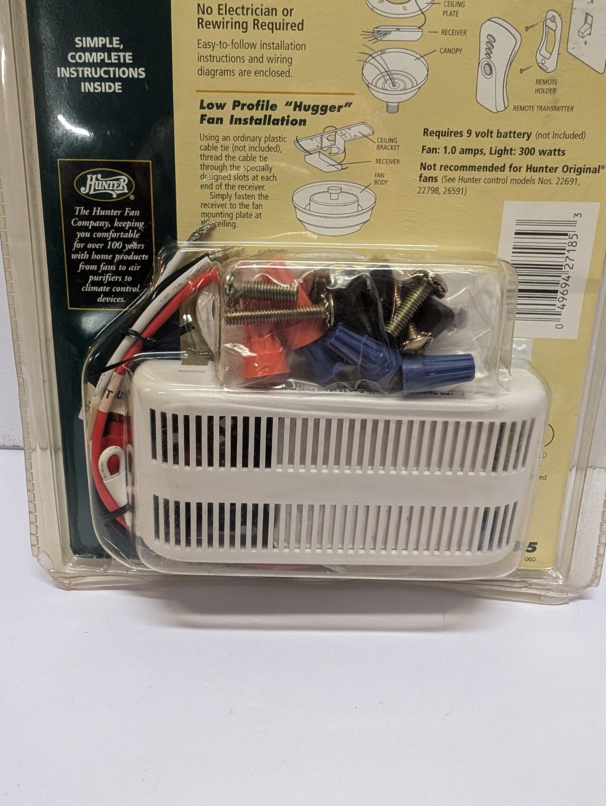 Hunter All Fan Ceiling Fan & Light Remote Control Model 27185 New PACKAGE DAMAGE