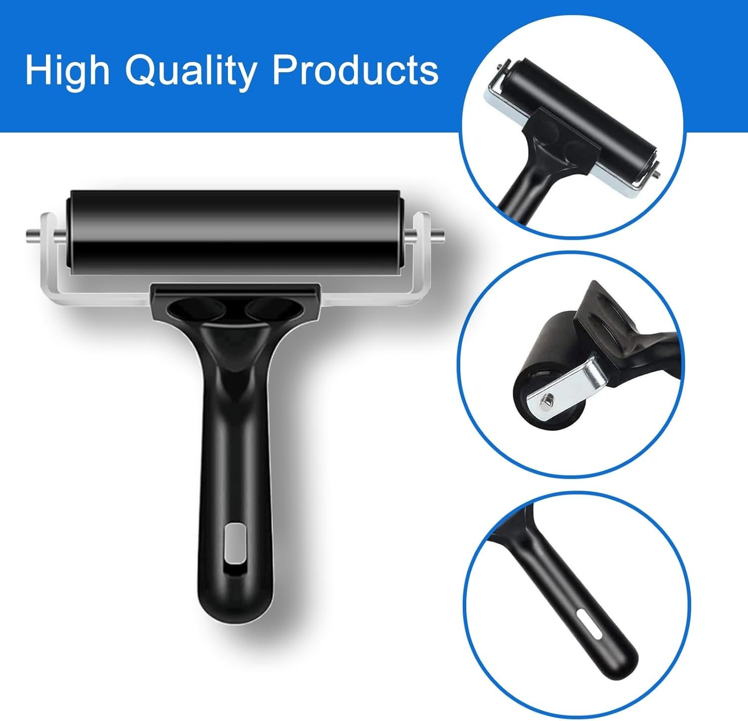 Multi-Size Rubber Brayer Rollers for Smooth Application in Art & Home Projects