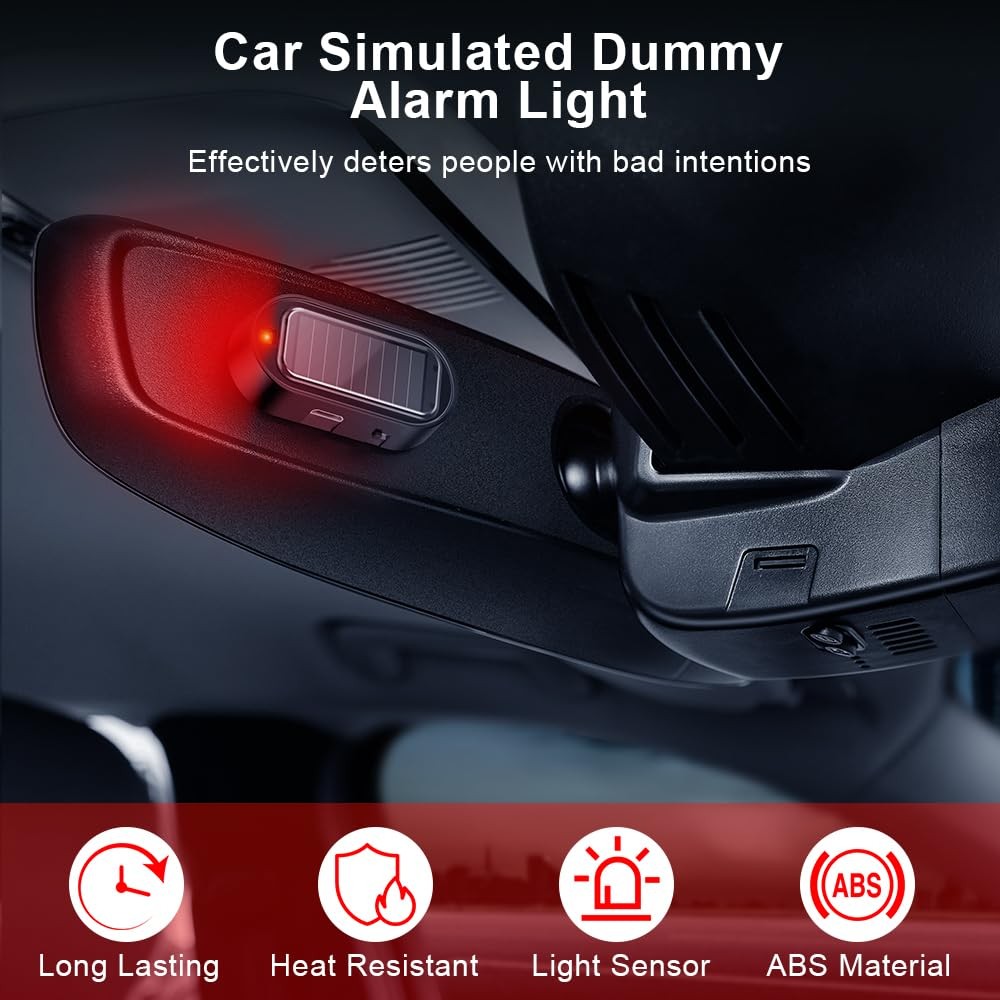 SolarPowered Dummy Car Alarm with LED Flashing Light 4PCS Security