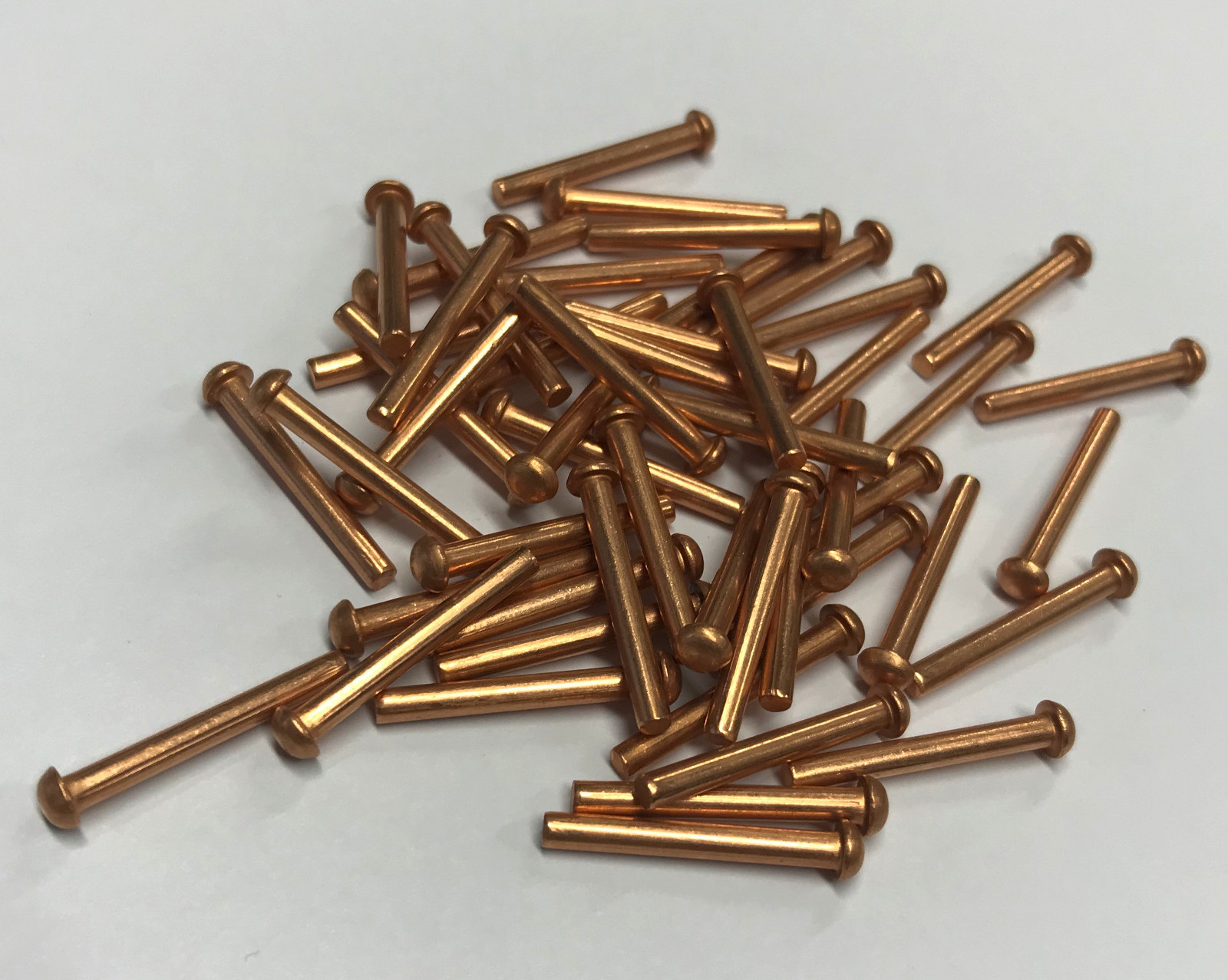 3/32" dia copper rivets 3/4" Long Round head solid rivets live steam boiler
