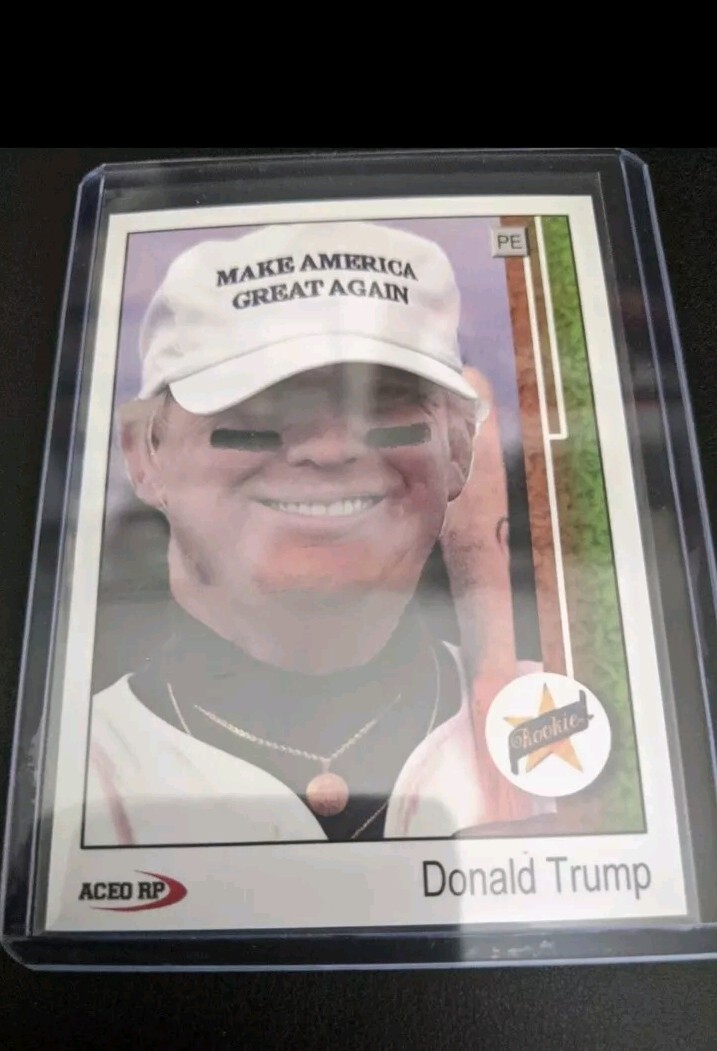 ACEO RP Donald Trump RC 1989 Griffey Parody Baseball Rookie Card MAGA