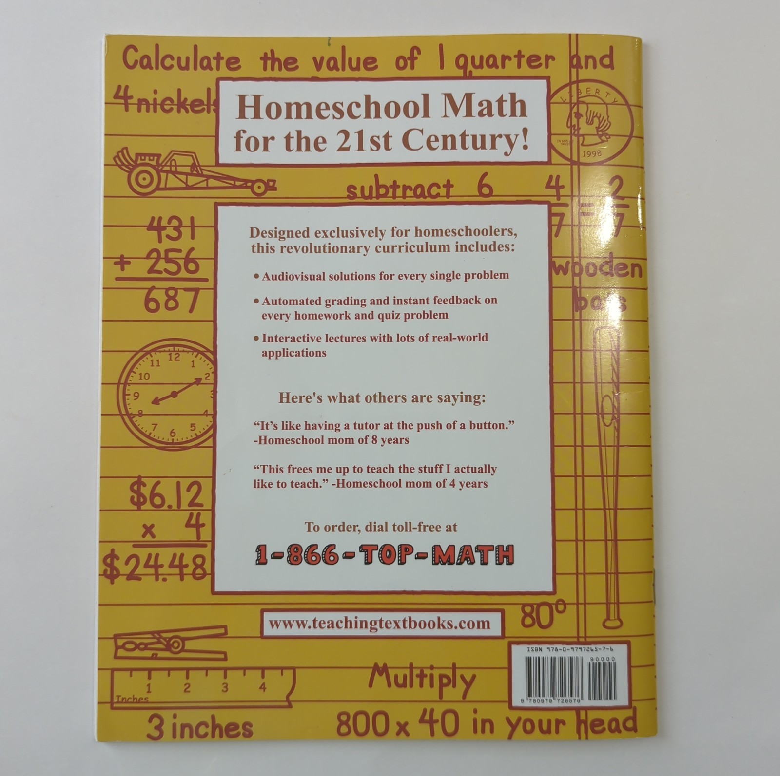 Teaching Textbooks Math 4 Workbook, CD-ROM Set 4 Discs & Answer Booklet - Read!