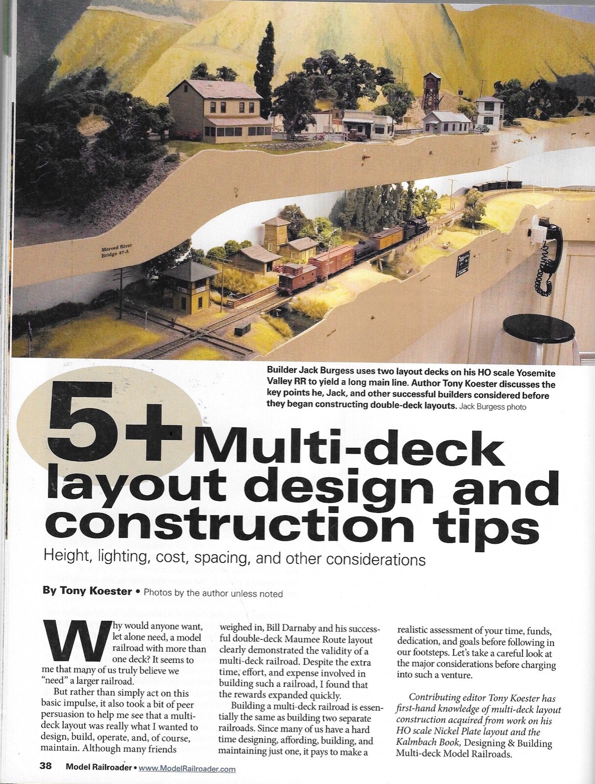 Model Railroader Aug.2012 Mountain Layout Multi Deck Oil Refinery Tunnel Portal