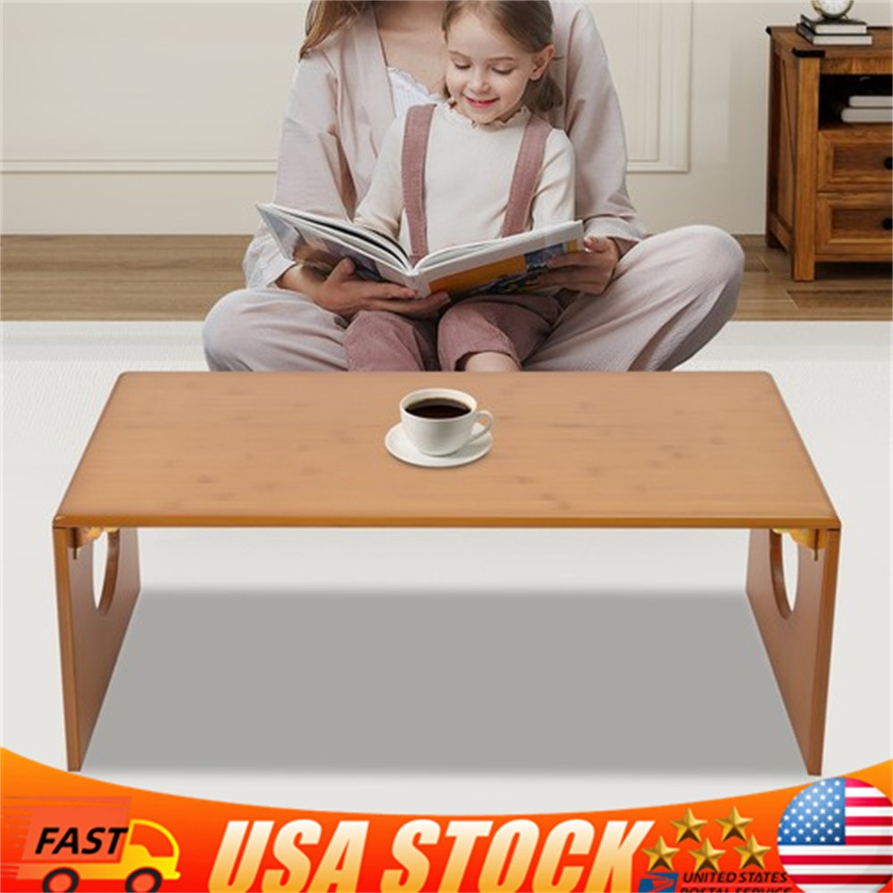 Folding Floor Coffee Table Brown Low Coffee Table Bamboo Portable Coffee Table