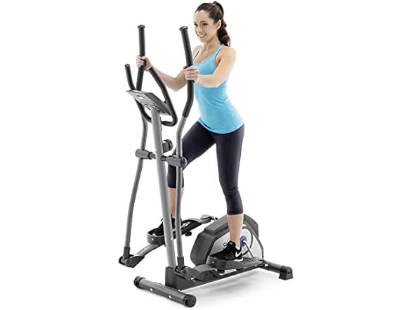 Home Gym Elliptical Trainer with Display Panel and Oversized Pedals