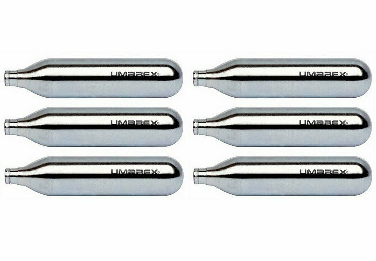 6-Pack Umarex CO2 12 Gram CARTRIDGES Airguns Paintball 2252533