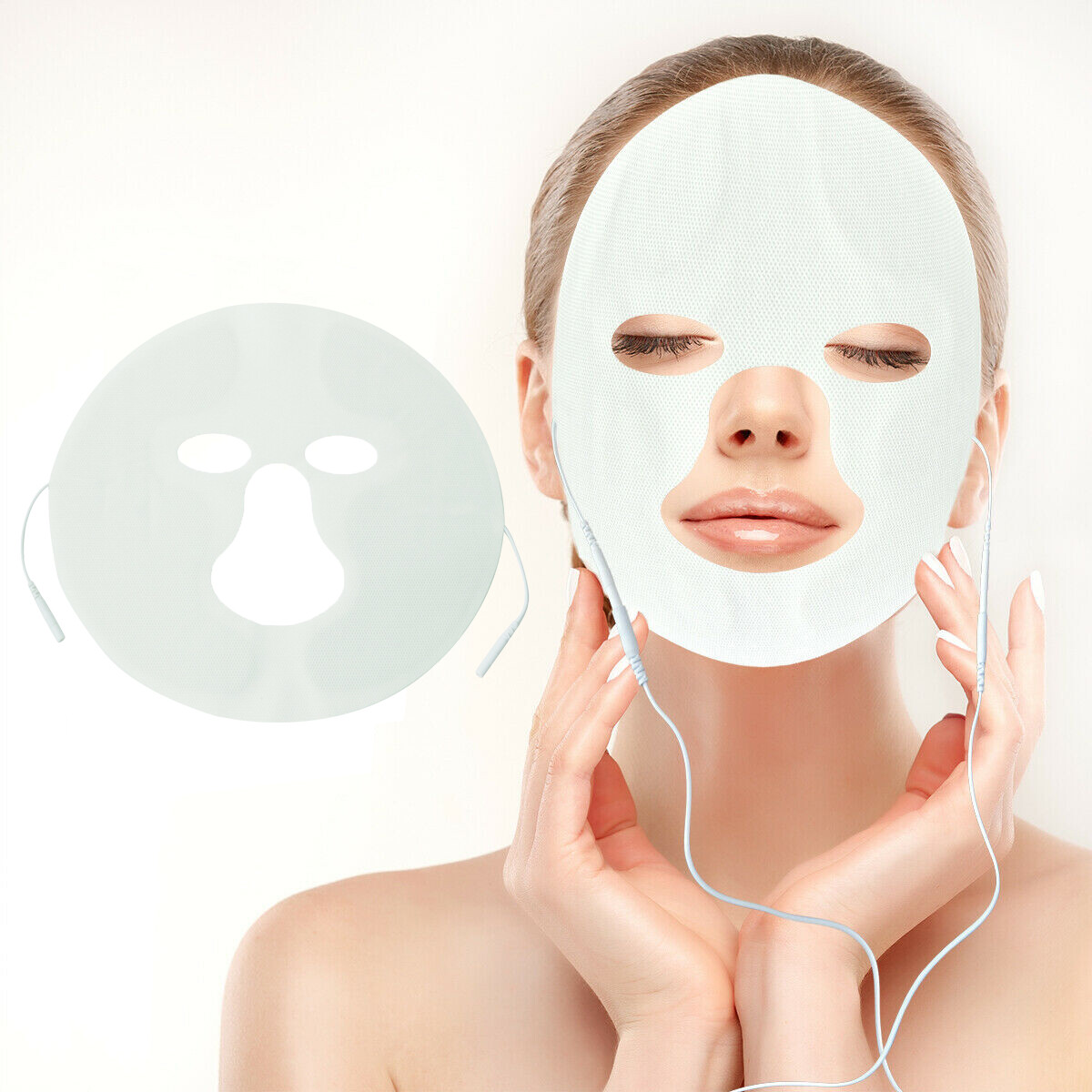 2x Face Massage Pads Non-woven 2.0mm Pin for Tens Self-adhesive Carbon FIber Pad