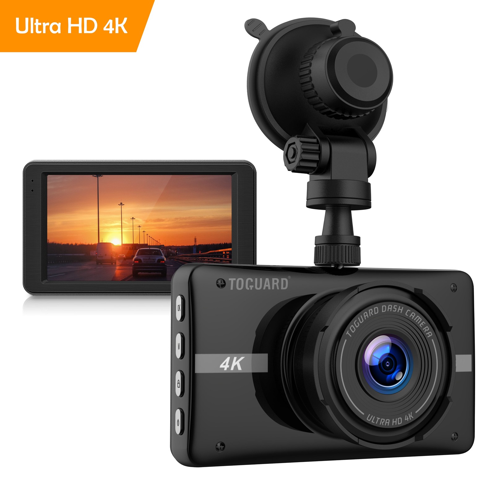 TOGUARD Car DVR Camera Dash Cam UHD 4K Front Dash Camera G-sensor Video Recorder