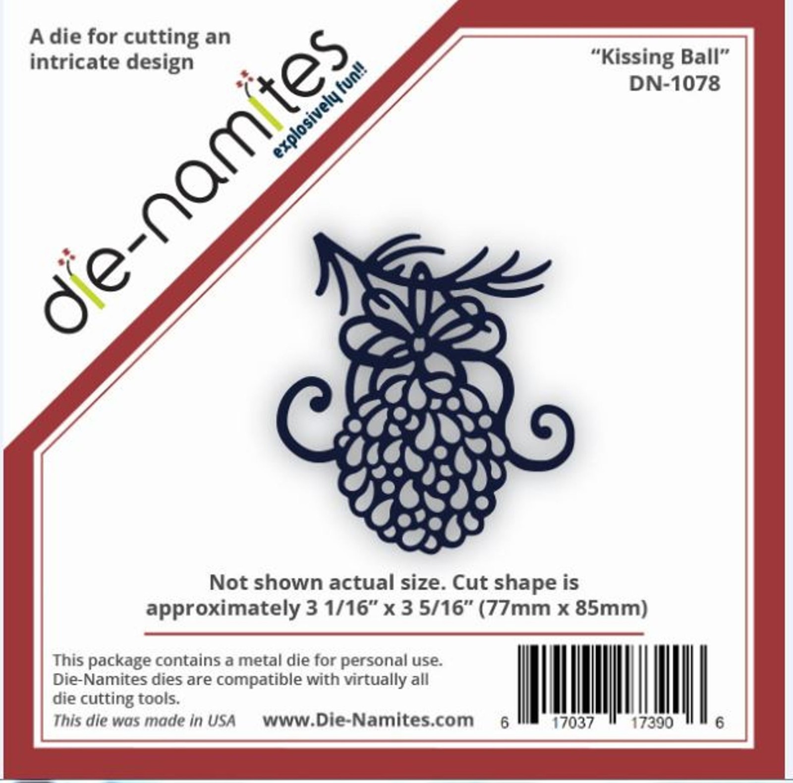 NEW - Die-Namites Die Intricate Design ~ Kissing Ball DN-1078