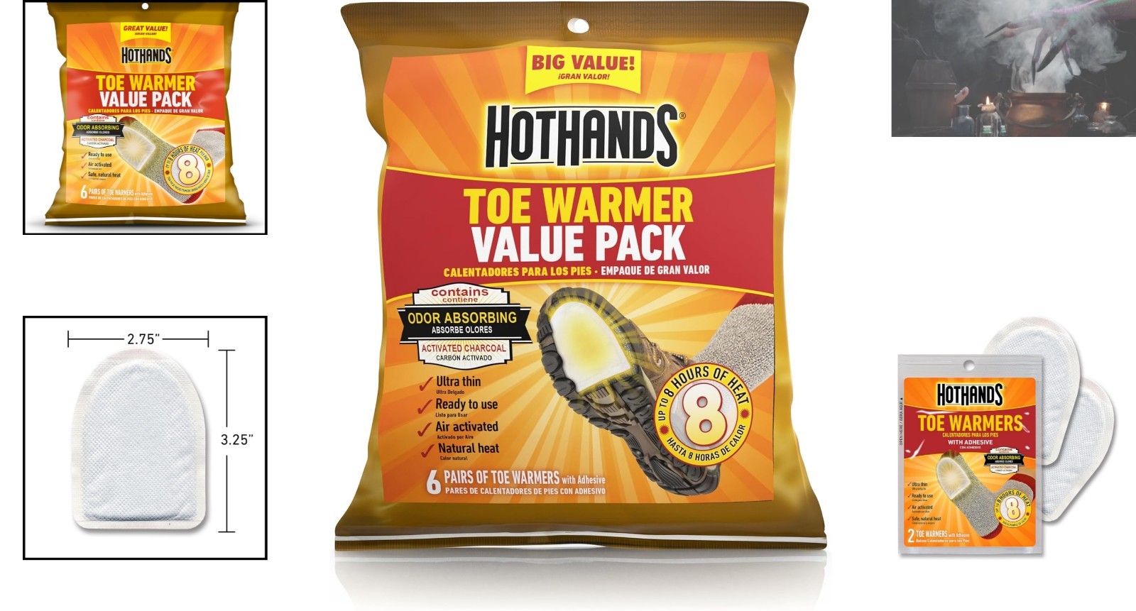 Compact 6 Pair Toe Warmers - Odorless & Long Lasting Heat for Any Adventure