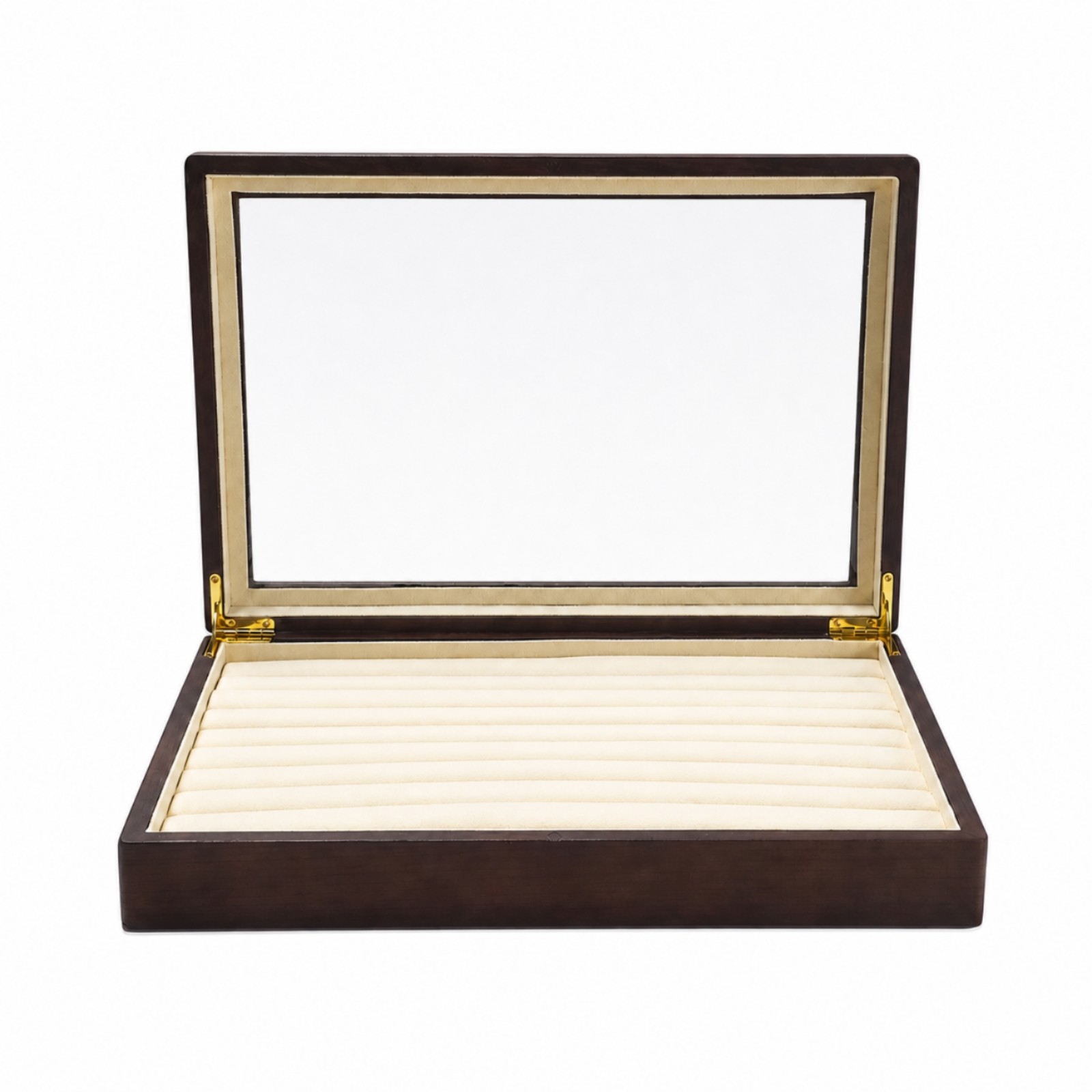 Jewelry Storage Tray with Glass Lid Rectangular for Dresser, Boutique