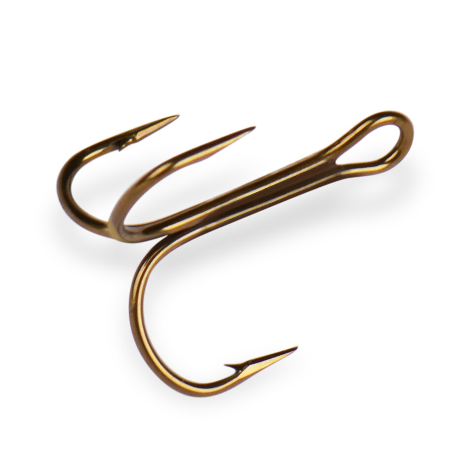 Mustad 35647 Bronze Freshwater Round Bend Treble Hook Bass & Trout Lure Hook