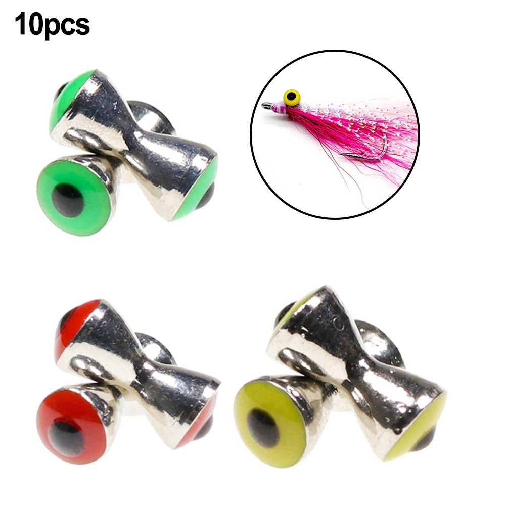 10pcs Fly Bait Eyes Fly Tying Materials Dumbbell Shape 3.2mm 4.0mm 4.8mm Fishing