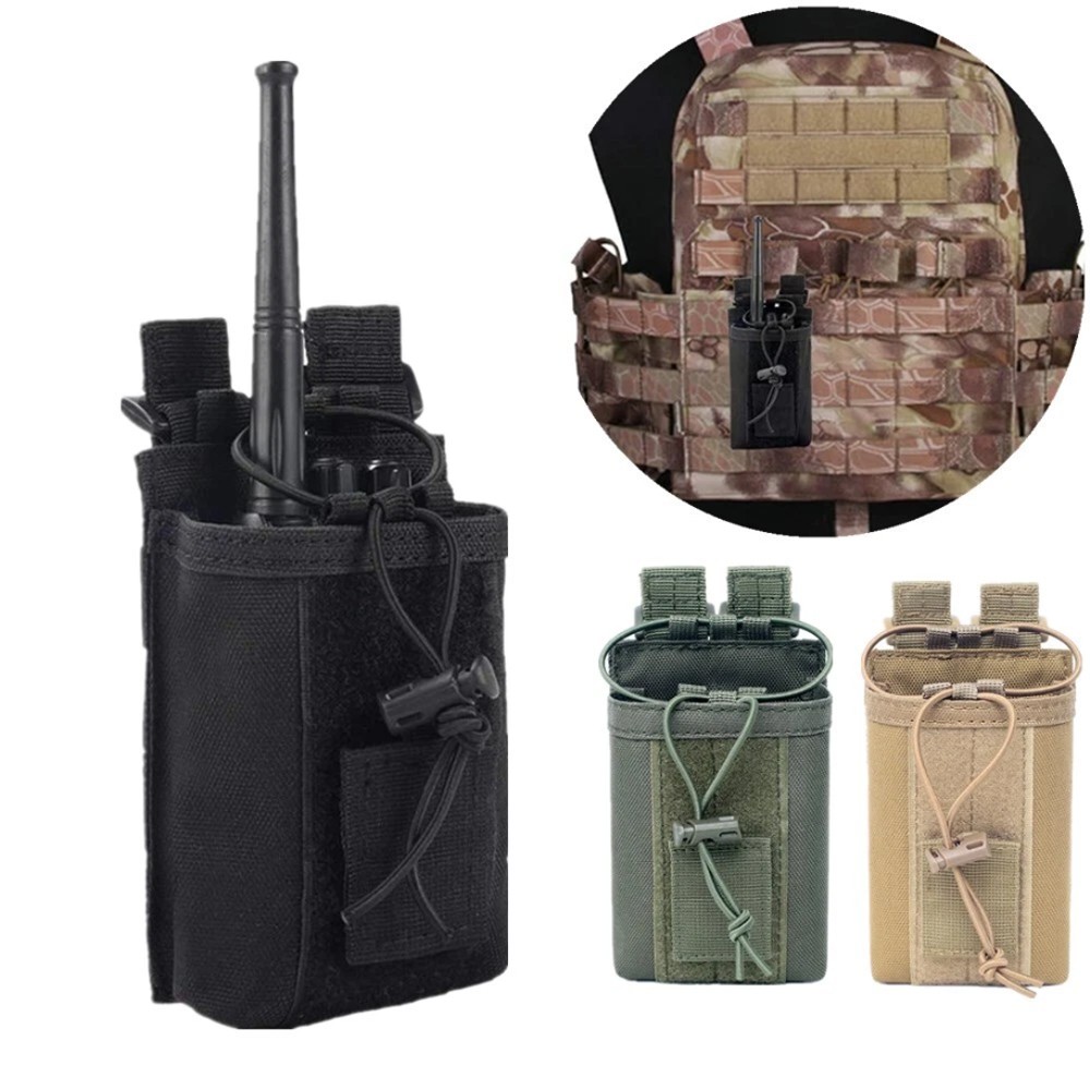 Outdoor Tactical Molle Radio Walkie Talkie Holder Bag Military Magazine Pouches
