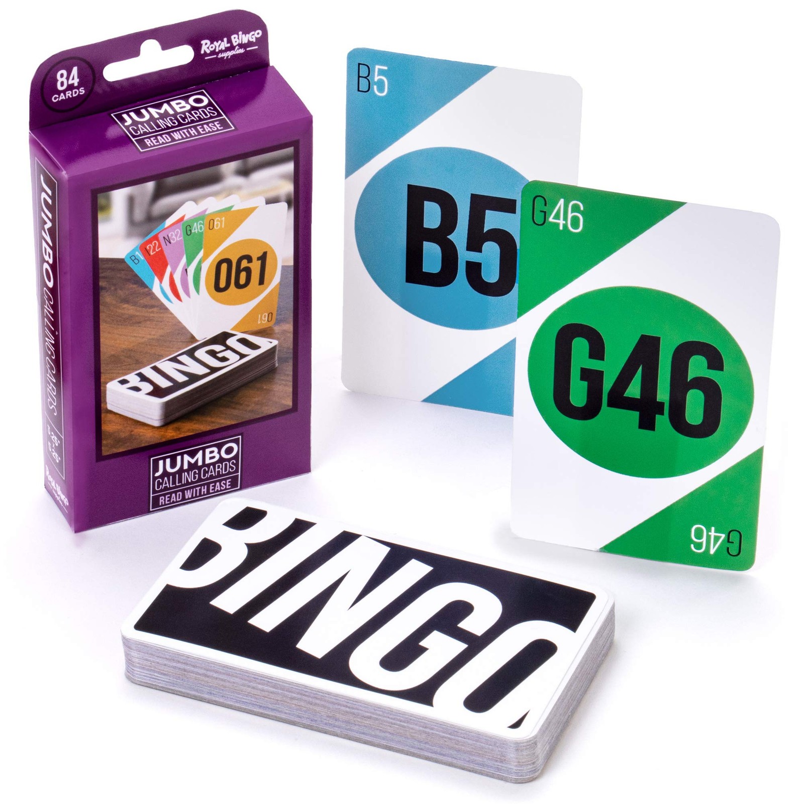 Royal Bingo Jumbo Calling Cards - Pack of 84 - High Large, Multicolor