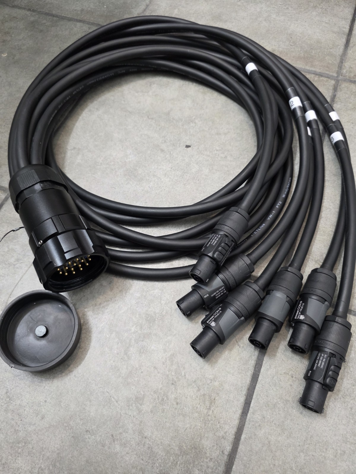 SOCAPEX SOCO 19 PIN to 11ft 6 Channel PowerCon True1 Female Breakout Power Cable