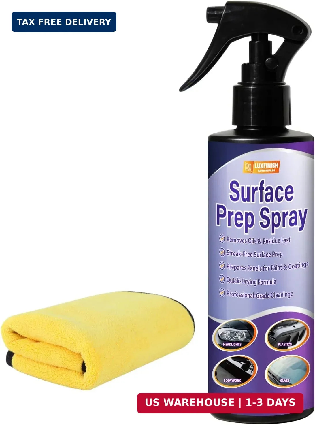 Surface Prep Spray Automotive - Surface Degreaser for Auto Paint Prep, Removes W