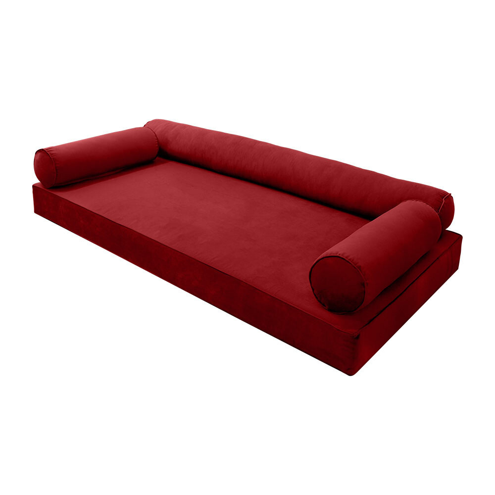 |SLIPCOVER ONLY| V6 Velvet Daybed Mattress Pillow Pipe Trim Twin-XL AD369
