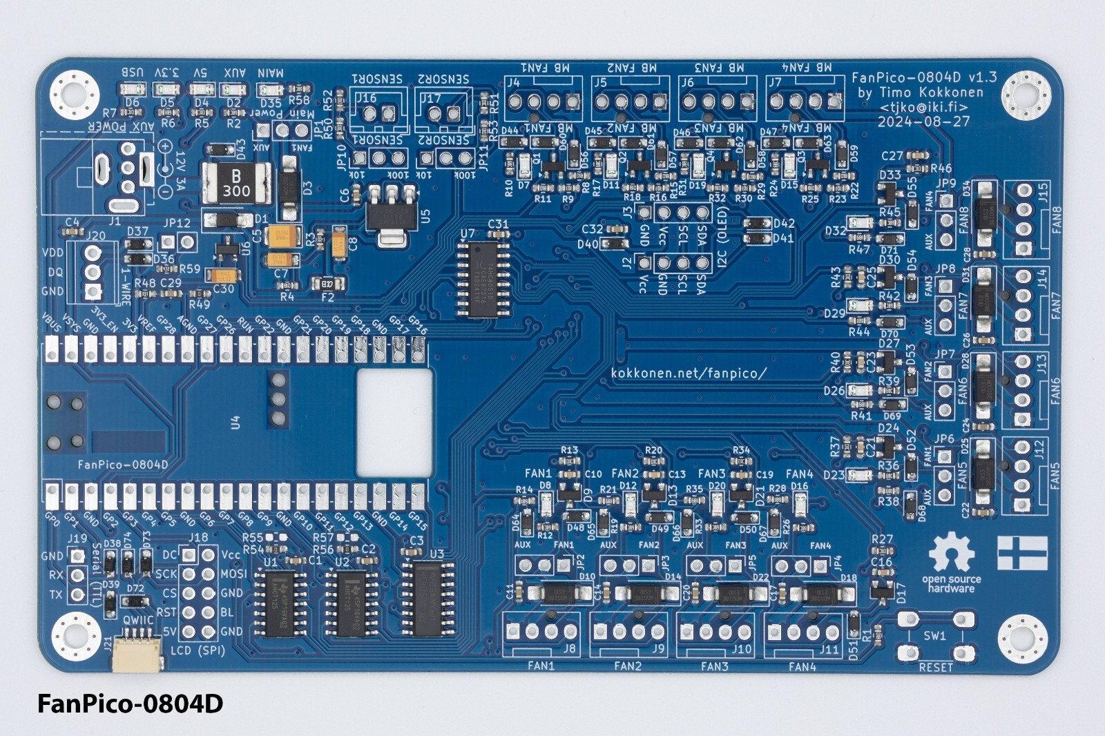 FanPico-0804D - Programmable PWM (PC) Fan Controller [DIY Kit]